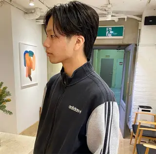 ミディアム パーマ メンズ シャドウパーマ 田形清流のヘアスタイル