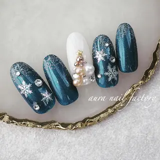 ミディアム カラー ネイル 赤羽 aura 深爪を断らない✨のネイルデザイン