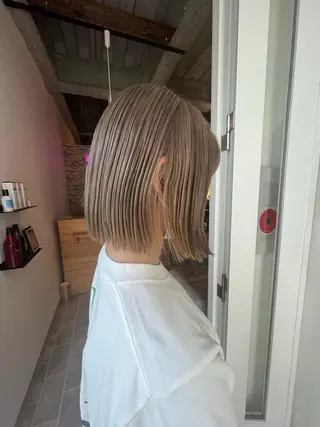 ミディアム カラー ヘアカラー&縮毛矯正 STAR☆RIVERのヘアスタイル