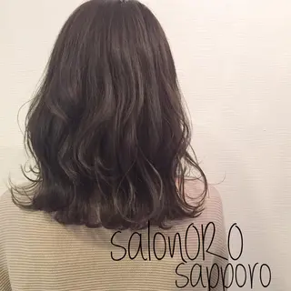 ミディアム カラー 池田 真由美のヘアスタイル