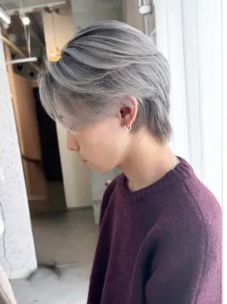 ショート カラー メンズ lani ブリーチ /ダブルカラーのヘアスタイル