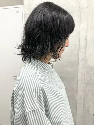 ミディアム パーマ ボブ/ゆるふわ ボブパーマ/とういのヘアスタイル