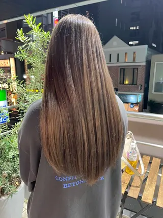 ロング カラー カットパーマ 🌀あさみのヘアスタイル
