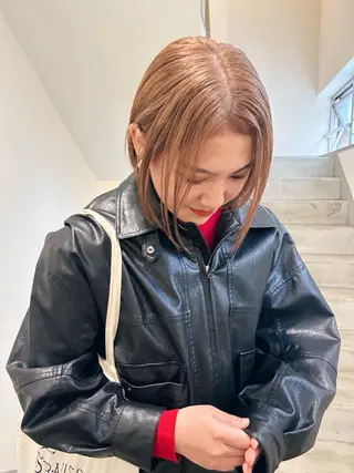 ミディアム カラー 薄暮 マツイ レンのヘアスタイル