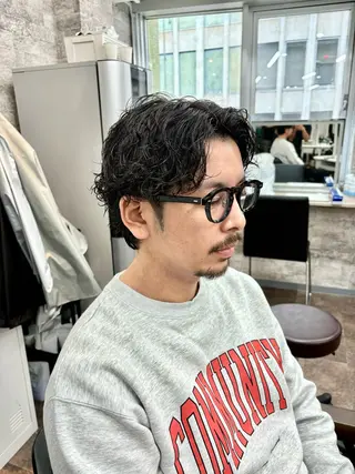 パーマ メンズ フェードパーマ 新倉幸之助のヘアスタイル