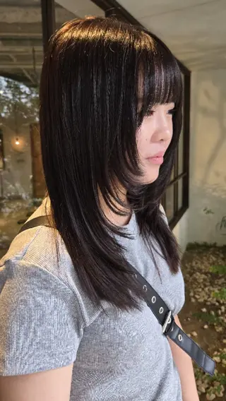 セミロング カラー 韓国好き🇰🇷 美容師MIKUのヘアスタイル