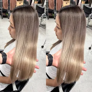 ロング バレイヤージュ ボブ🌈ナツヤのヘアスタイル