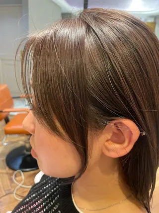 ミディアム 頭から整える美容師 松田のヘアスタイル