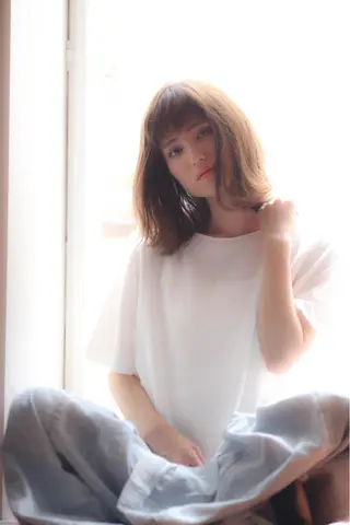 ミディアム カラー パーマ ヘアアレンジ ネイル シールエクステ／豊中 吉田孝司のヘアスタイル