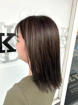 セミロング カラー 艶カラー🌟 透明感カラー🌟磯部のヘアスタイル