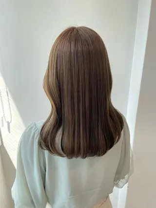 セミロング カラー 🪞韓国🤍大人っぽ 艶髪🤍FRUITSのヘアスタイル