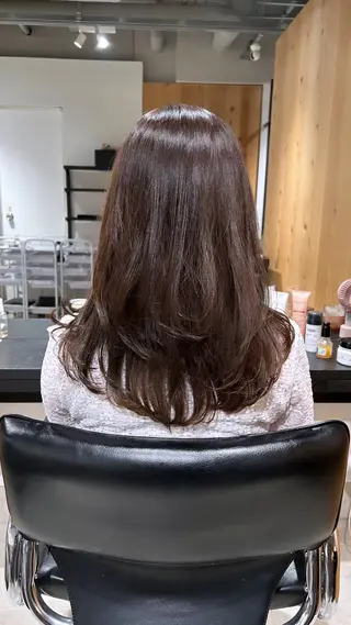 ロング カラー スキバサミを使わない カット🌼唯🌼のヘアスタイル