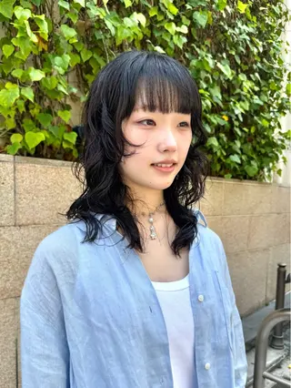 ミディアム パーマ デジタルパーマ 🌀ボブ　萩原　龍のヘアスタイル