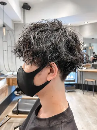 ショート パーマ メンズ 新宿メンズ専門 モテ清潔感パーマ特化のヘアスタイル