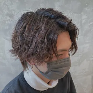 ミディアム パーマ メンズ fifth JINGUMAE所属・波巻きスパイラルパー マ/シャドウパーマ駿のヘアスタイル
