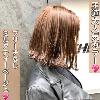 ミディアム カラー 💖ブリーチなし透明 感💖ASAHIのヘアスタイル