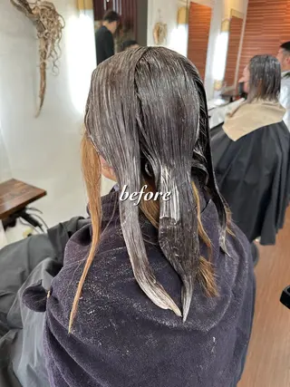 セミロング カラー 💜推しインナー カラー/菊池柊真💜のヘアスタイル