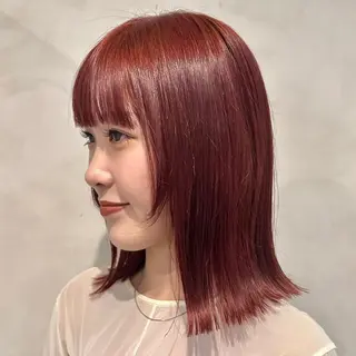 ミディアム カラー Yuki☺︎パーマ レイヤーカットのヘアスタイル