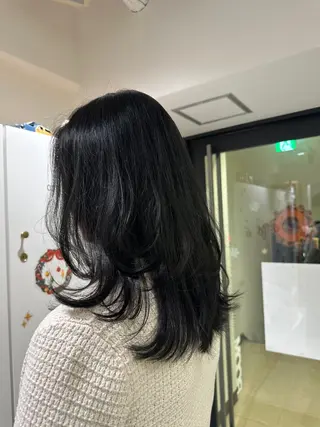 ミディアム 切りっぱなし/髪質 改善矯正/さやか🫧のヘアスタイル