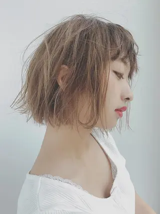ミディアム カラー エイジングケア/大人 デザイン/FRAMEのヘアスタイル