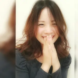 セミロング パーマ カラー ma cherie naoのヘアスタイル