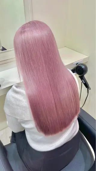 ロング カラー ヘアアレンジ 韓国レイヤー&ピンク 艶髪🩶maikoのヘアスタイル