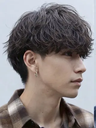 ショート パーマ メンズ センターパート職人 柏/メンズ/ ハルキのヘアスタイル