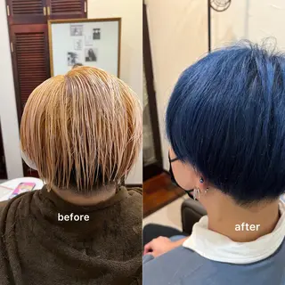 ショート カラー ヤマグチ リョウのヘアスタイル