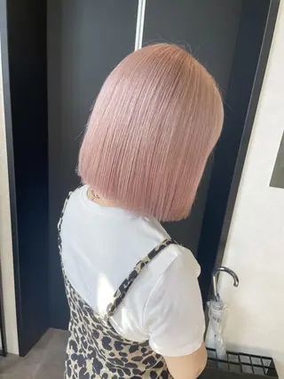 ミディアム カラー ヘアアレンジ ハイトーン カラーのヘアスタイル