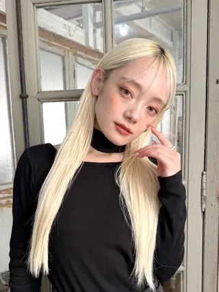 ロング カラー ブリーチ　ハイトーン 特化🌈フジタハルキのヘアスタイル