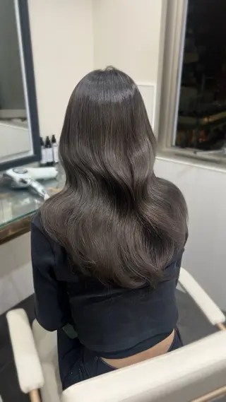 セミロング カラー 韓国Style🤎 ヤマウエ マリナのヘアスタイル