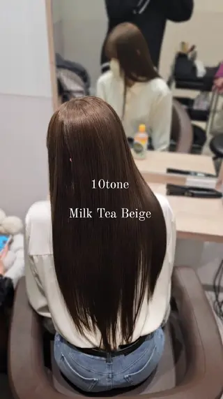 ロング カラー 縮毛矯正をしている人 のためのカラーのヘアスタイル