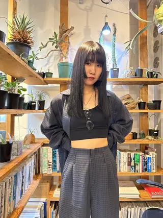ロング カラー コミヤ ミズホのヘアスタイル