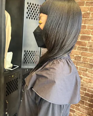 ミディアム カラー パーマ ヘアアレンジ メンズ キッズ ネイル マツエク・マツパ アイブロウ 久木原 ゆりのヘアスタイル