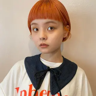 ミディアム カラー ヘアアレンジ 🎨ハイトーン/ 切りっぱなし みつきのヘアスタイル