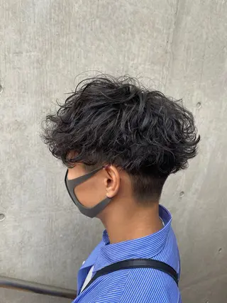 ショート パーマ メンズ 梅田茶屋町メンズ 専門美容師 山元一平のヘアスタイル