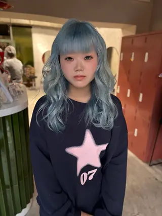 セミロング カラー 🧡梅田ハイトーン カラー🧡runaのヘアスタイル