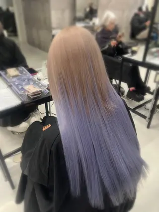 ミディアム カラー ☁️かずき☁️青.紫 推し活カラー💫のヘアスタイル