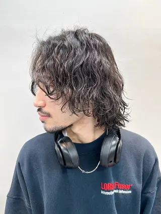 ミディアム パーマ メンズ メンズパーマ メンズ特化ryoのヘアスタイル