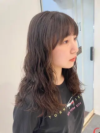 ロング パーマ デジタルパーマ 🌀ボブ　萩原　龍のヘアスタイル