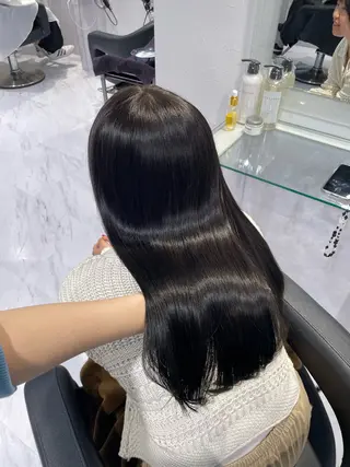 セミロング カラー 表参道♡暗髪♡ 艶カラー♡アユミのヘアスタイル