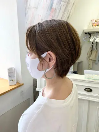 ショート カラー レイヤーカットモデル 募集/藤原一真のヘアスタイル