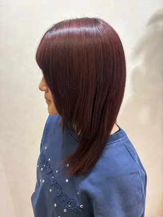 セミロング カラー り このヘアスタイル
