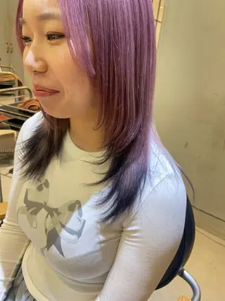 ミディアム カラー Hika.ハイトーン 髪質改善🩵ᩚ🫧のヘアスタイル