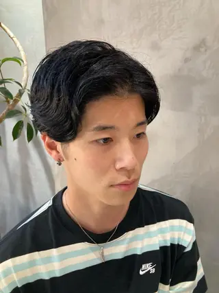 ショート パーマ メンズ 波巻きスパイラルパー マ/シャドウパーマ駿のヘアスタイル
