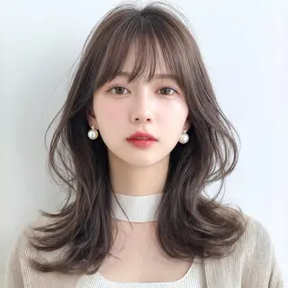 セミロング カラー SOURCE京橋🌟 艶カラー/ヘアケアのヘアスタイル