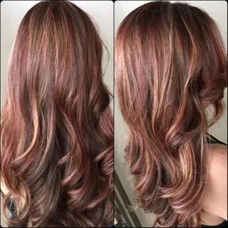 ロング カラー パーマ ヘアアレンジ 大阪レミーエクステ チビ編み込みのヘアスタイル