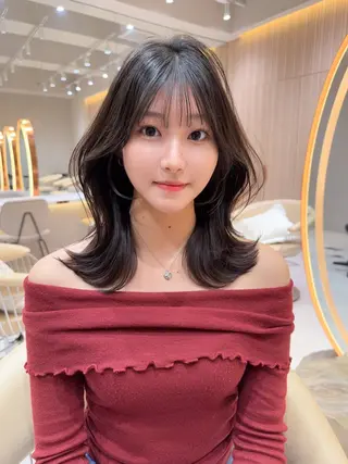 セミロング カラー 縮毛矯正✨🫧 レイヤー川村利幸のヘアスタイル