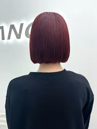 ショート カラー ヘアアレンジ 縮毛矯正🤍 盛れるボブ/ひかりのヘアスタイル