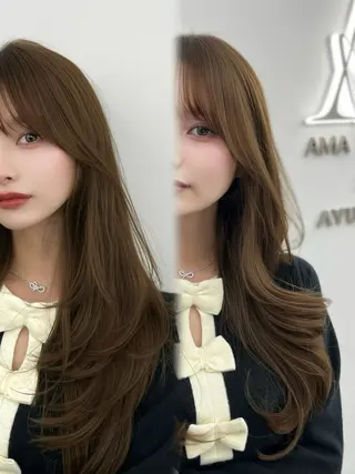 ロング カラー レイヤーカット顔周り /アレンジ伊藤彪真のヘアスタイル